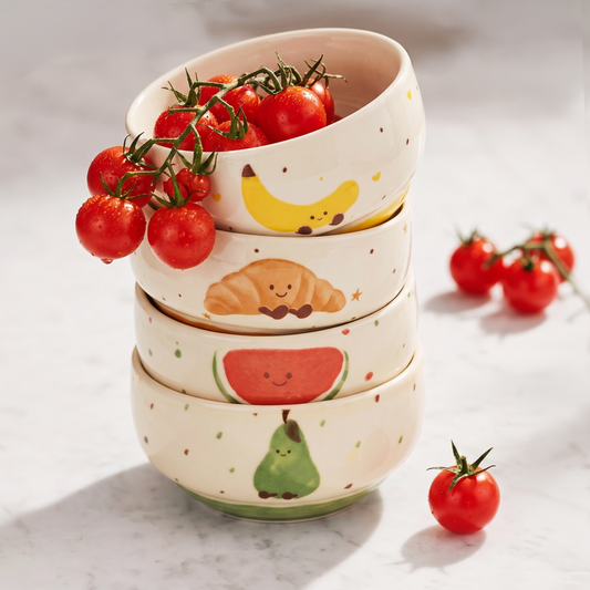 Croissant Illustrated Ceramic Rice Bowl - MoriMori Home