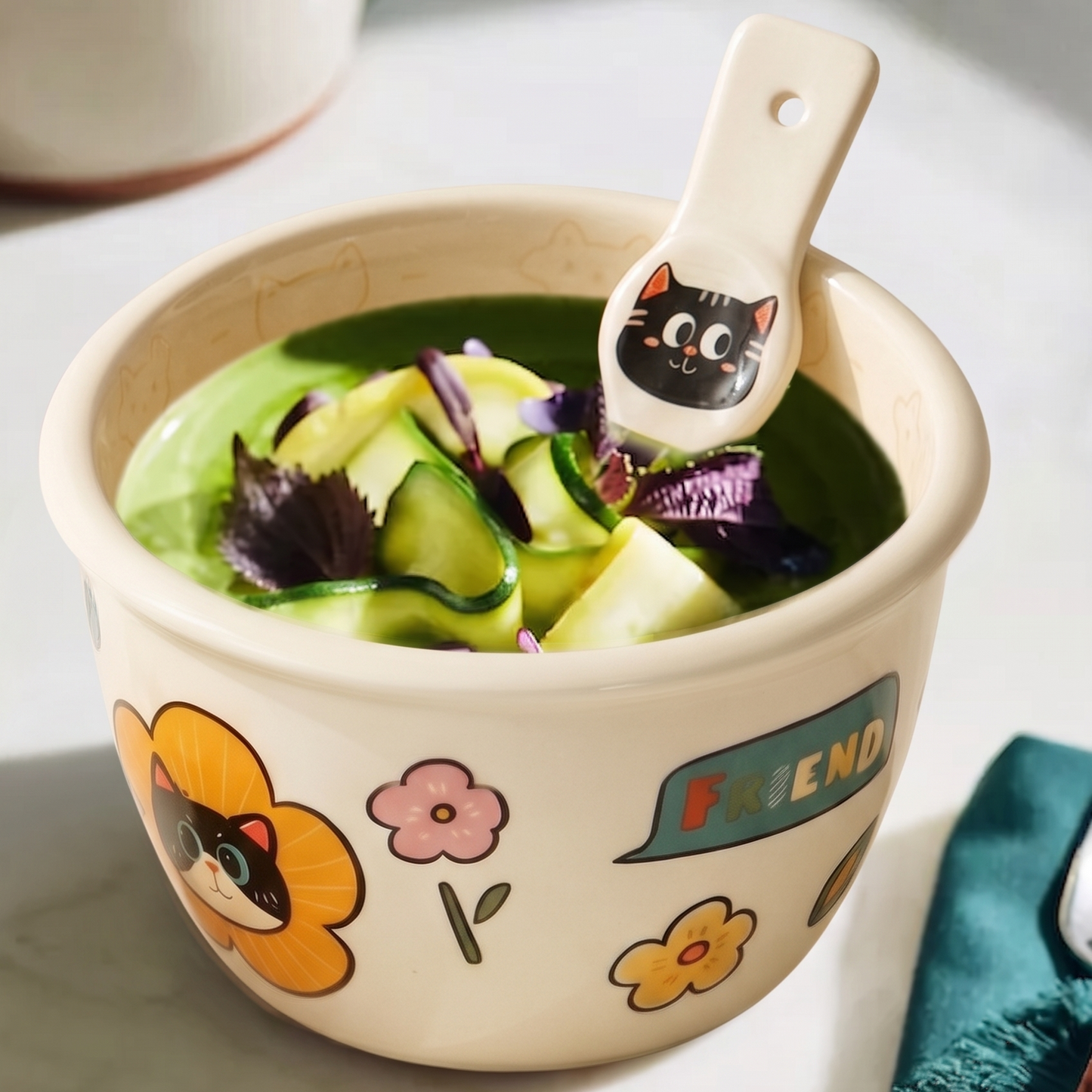 Cute Cat Rice Noodle Bowl  6.2‘’