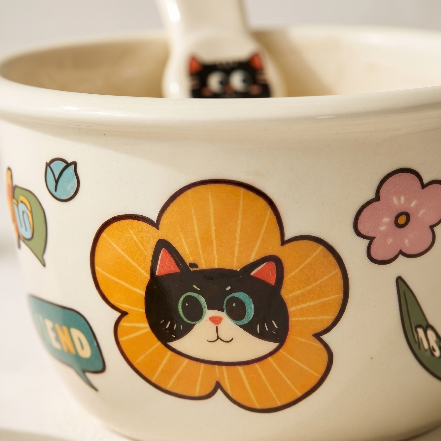 Cute Cat Rice Noodle Bowl  6.2‘’
