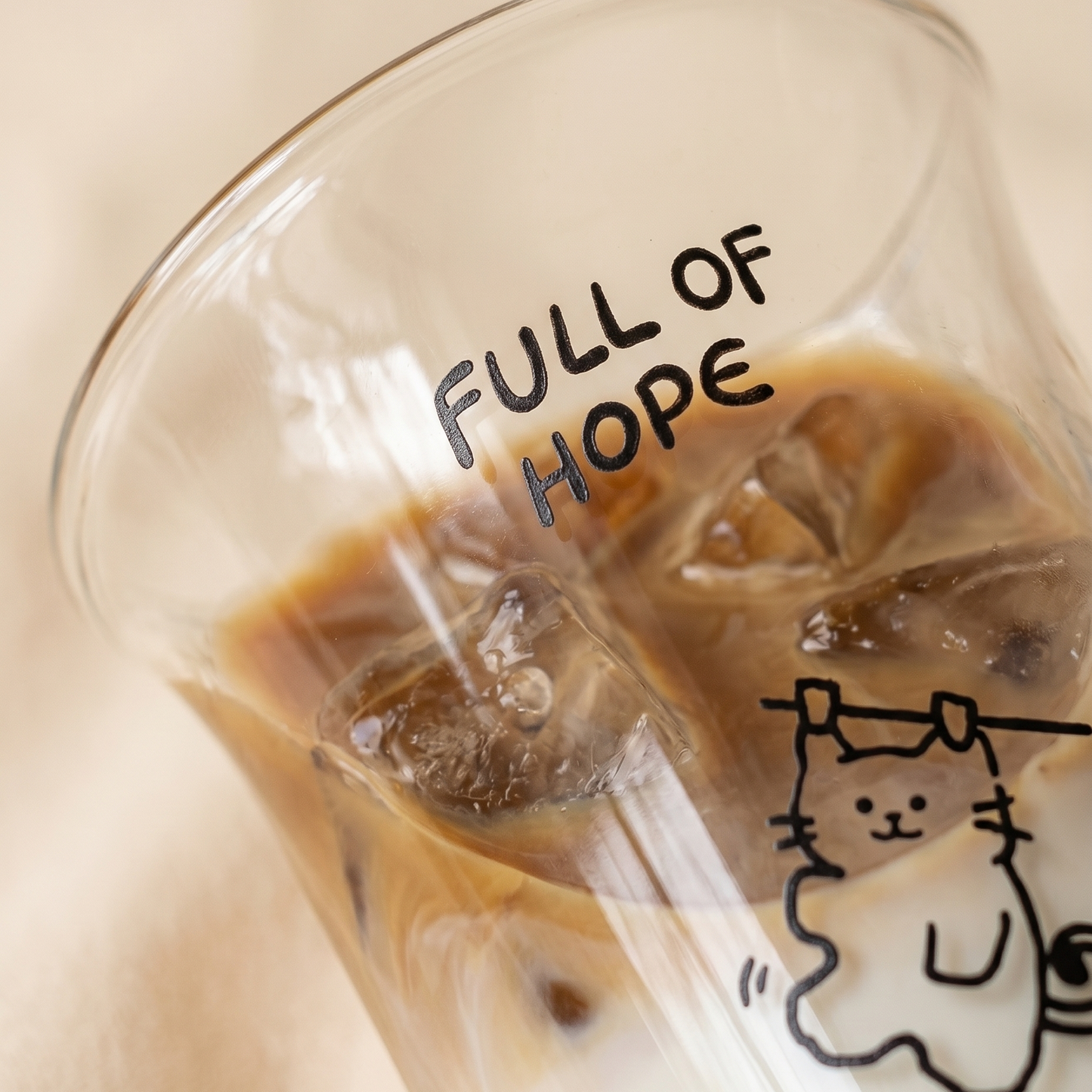 Cute Glass Cold Cup No More Anxiety variant - MoriMori Home