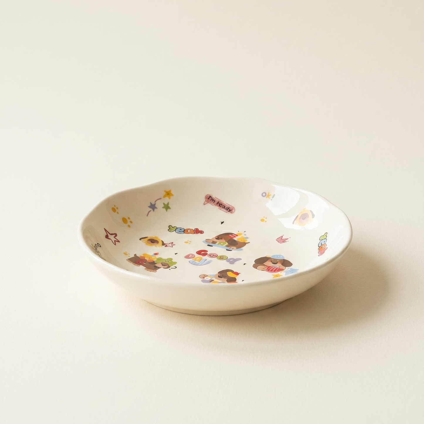 Dachshund Cartoon Ceramic Plate