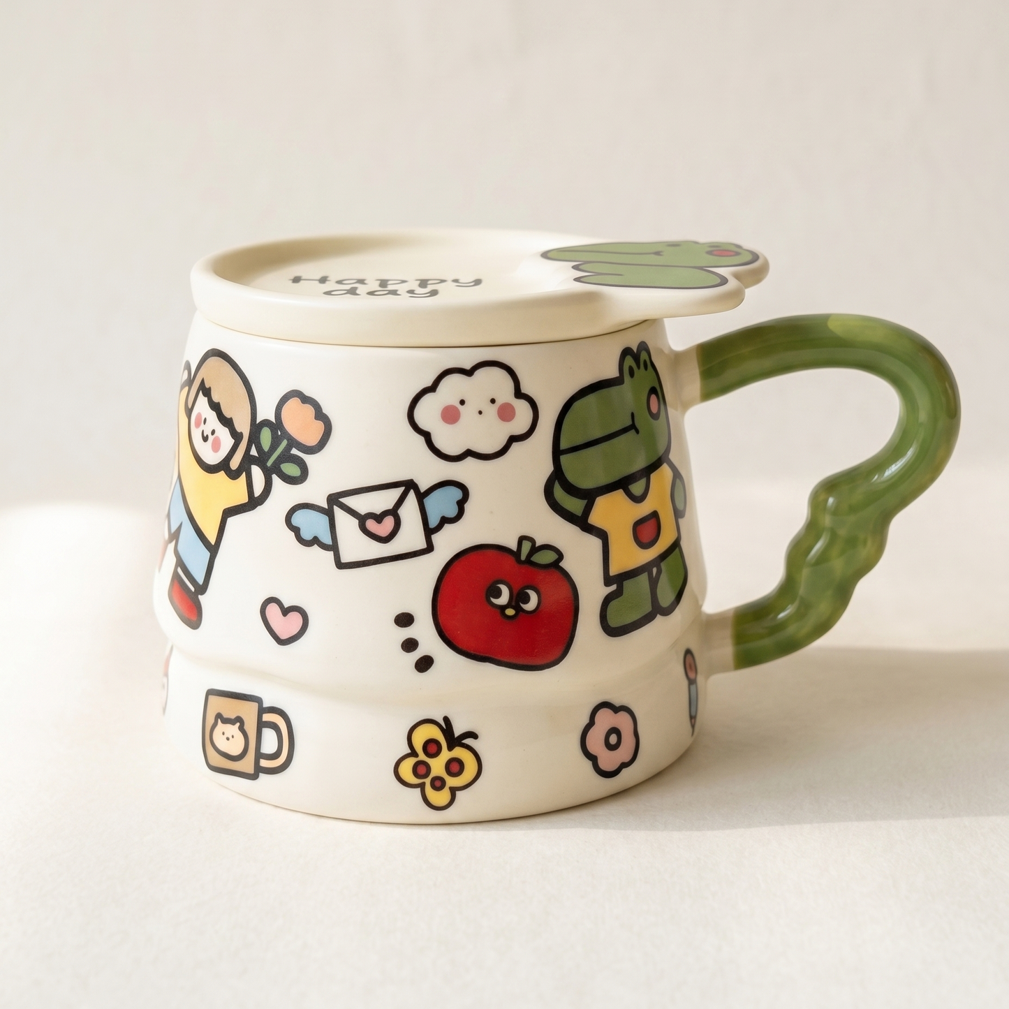 Graffiti Ceramic Mug with Lid · 13.5 oz