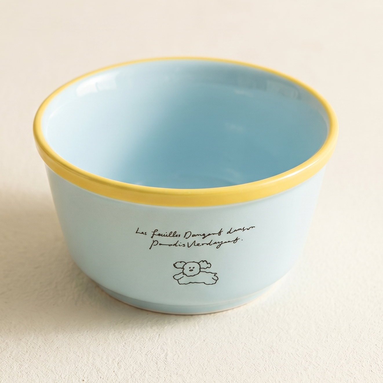 Dopamine Puppy Ceramic Bowl Blue