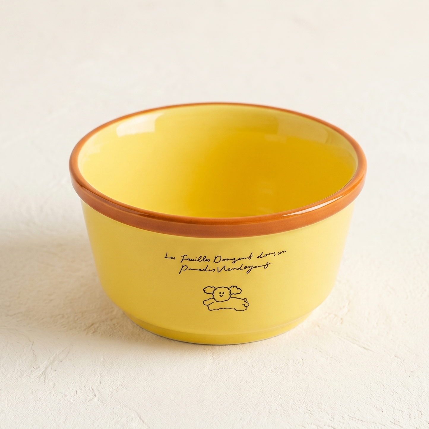 Dophamine Puppy Ceramic Bowl Yellow