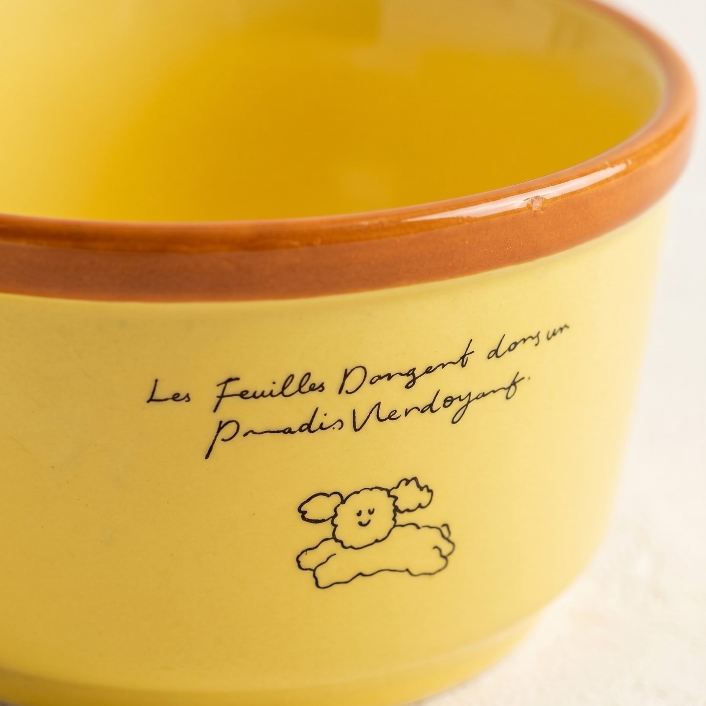 Dophamine Puppy Ceramic Bowl Yellow