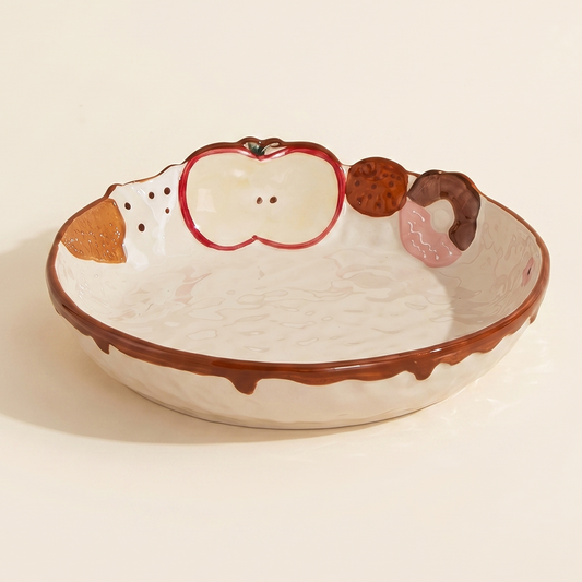 Embossed Apple Plate 9 inch raised apple motif - MoriMori Home
