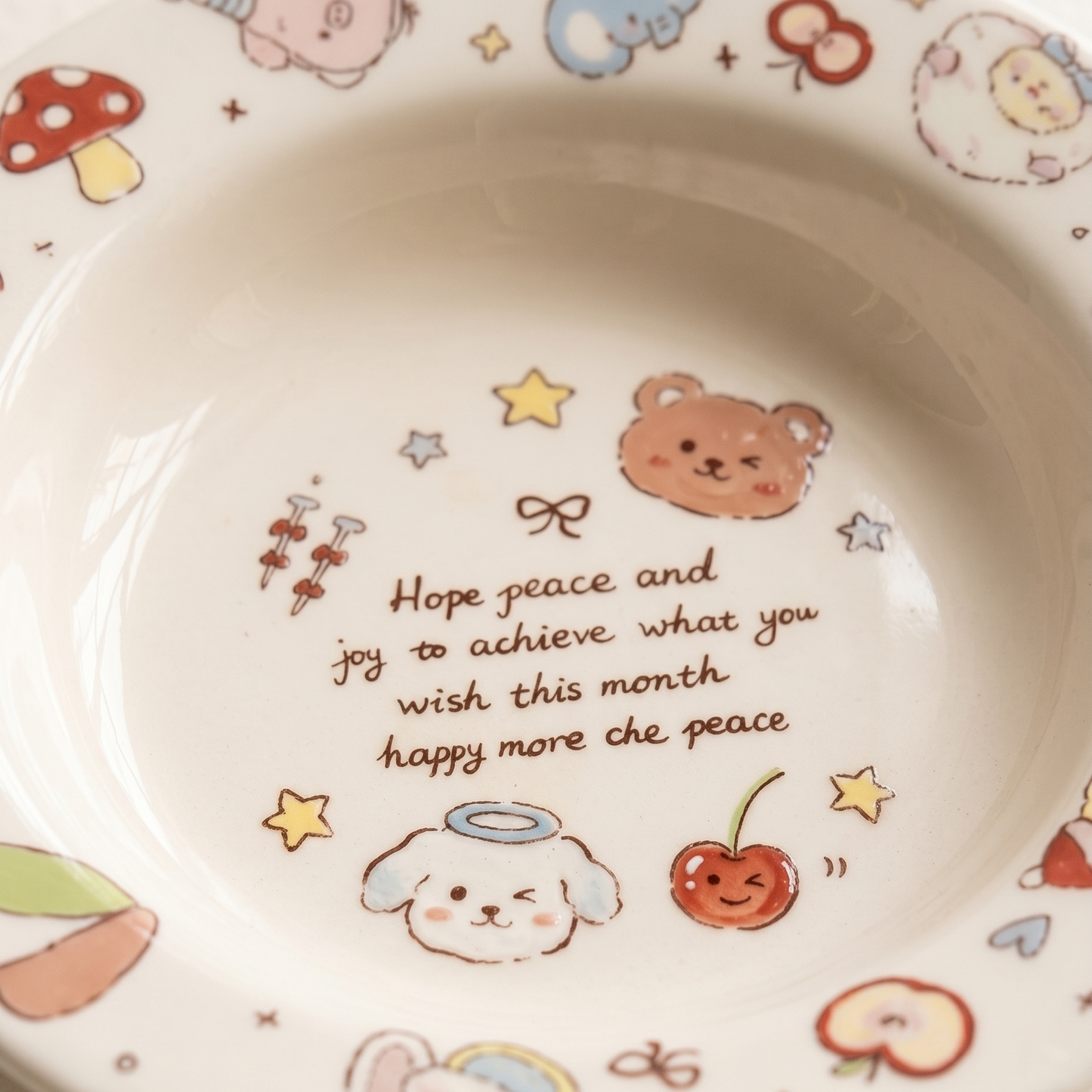 Forest Animal Straw Hat Tray Bowl styled - MoriMori Home