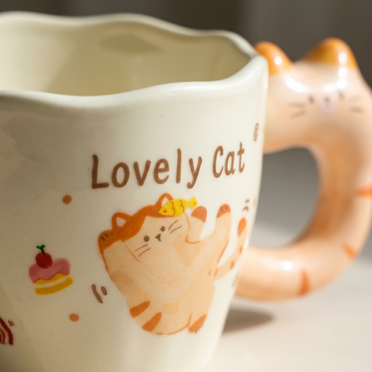 Cutie Cat Ceramic Mug lifestyle - MoriMori Home