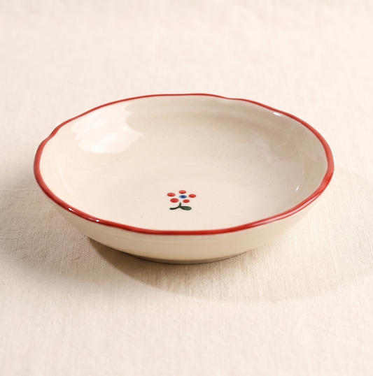 French Garden Ceramic Saucer Plate 4 inch botanical illustration - MoriMori Home