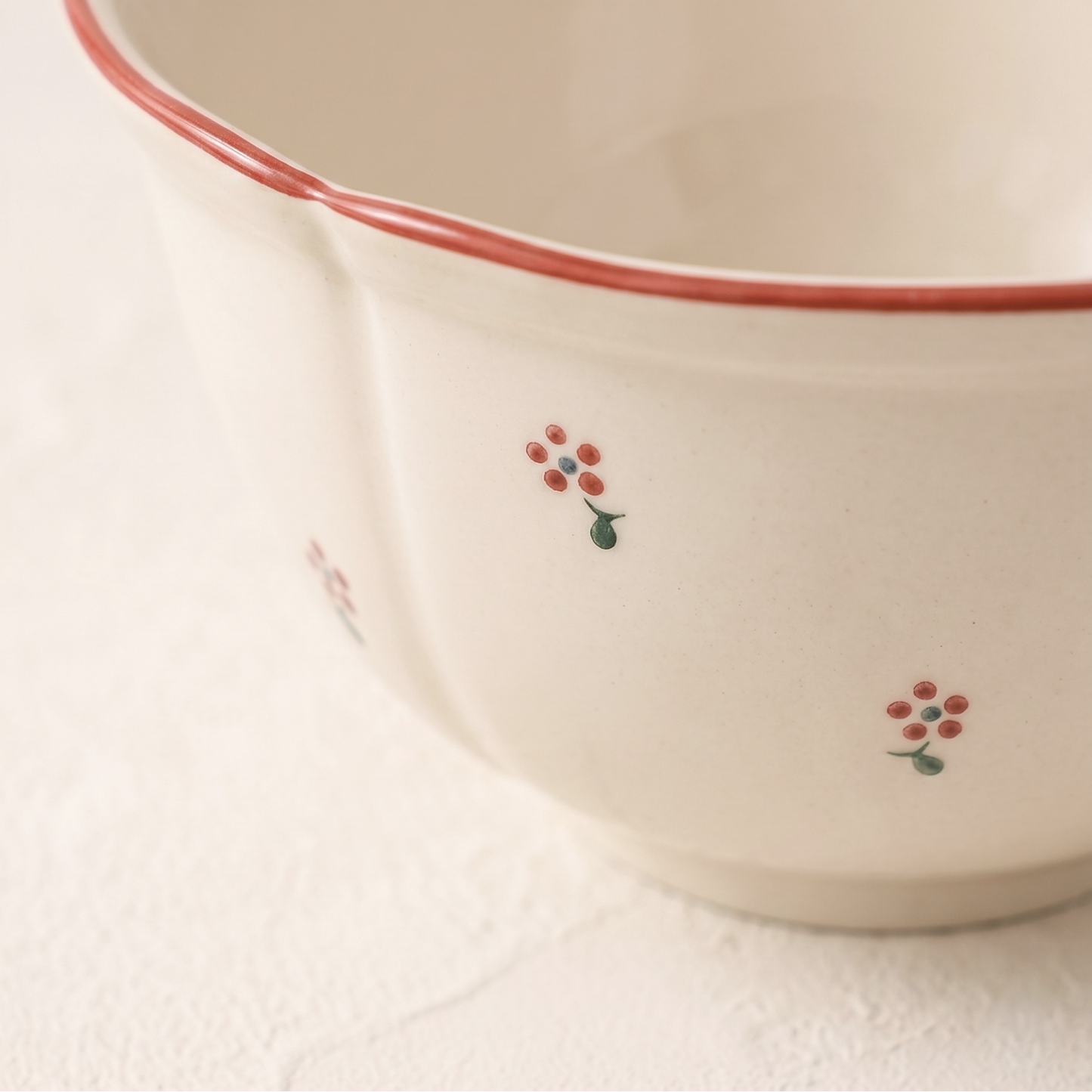 French Garden Ceramic Soup Bowl top view - MoriMori Home