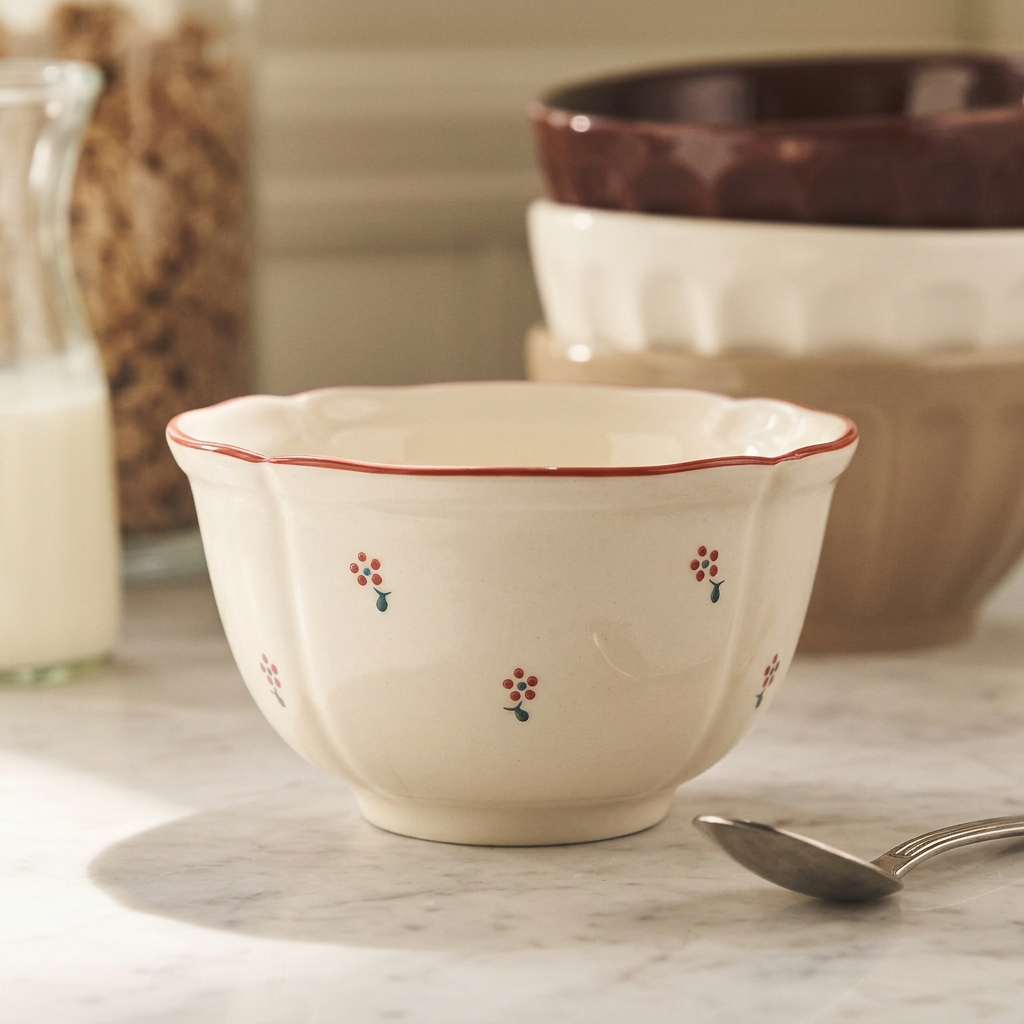 French Garden Ceramic Soup Bowl detail - MoriMori Home