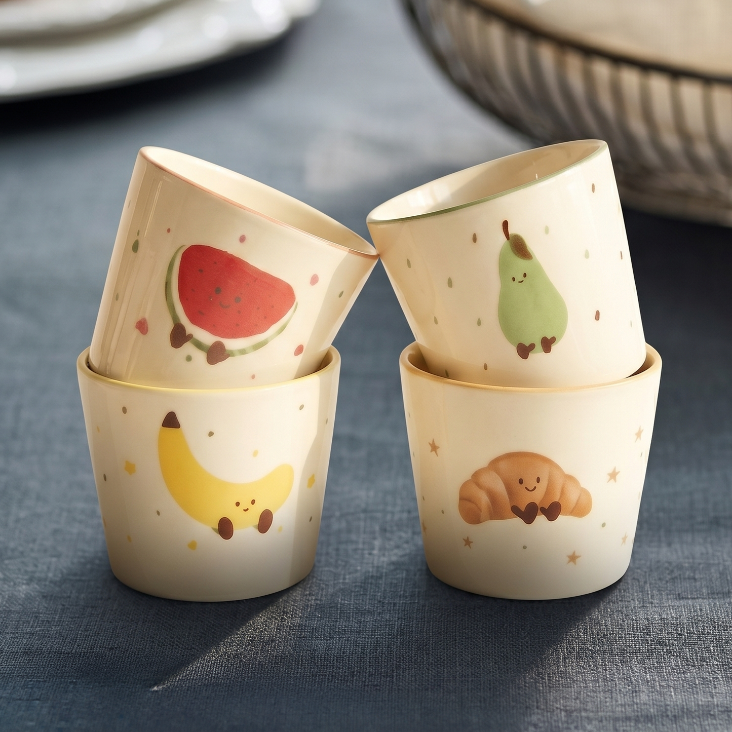 Fruit Croissant Ceramic Mug Set lifestyle - MoriMori Home