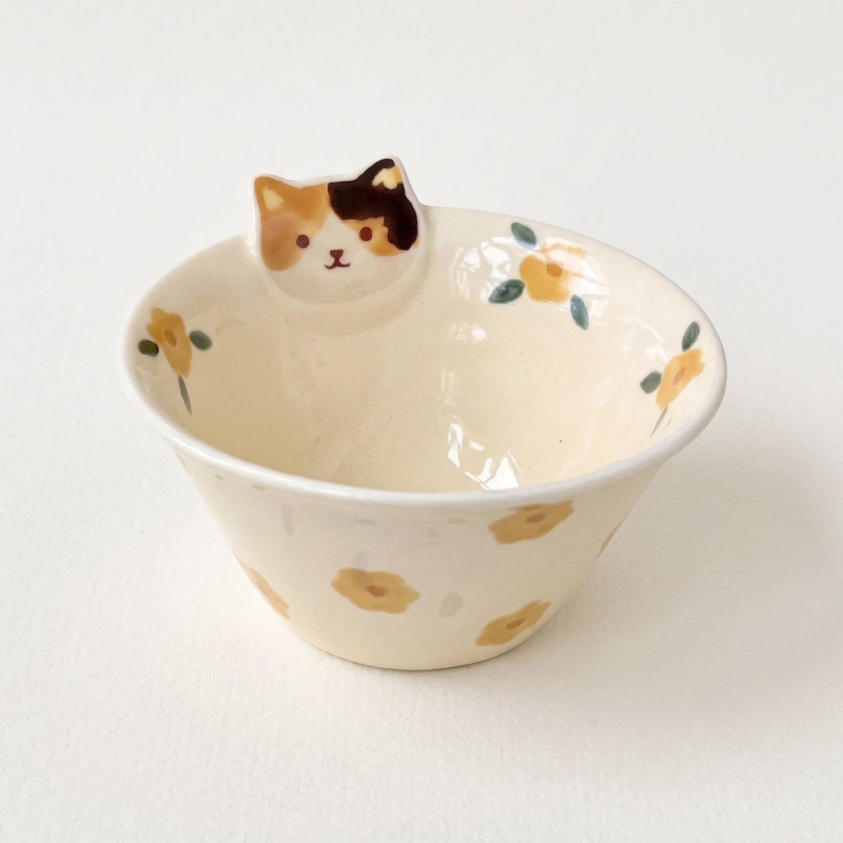 Cat Style Hand-Shaped Irregular Ceramic Bowl · 5”