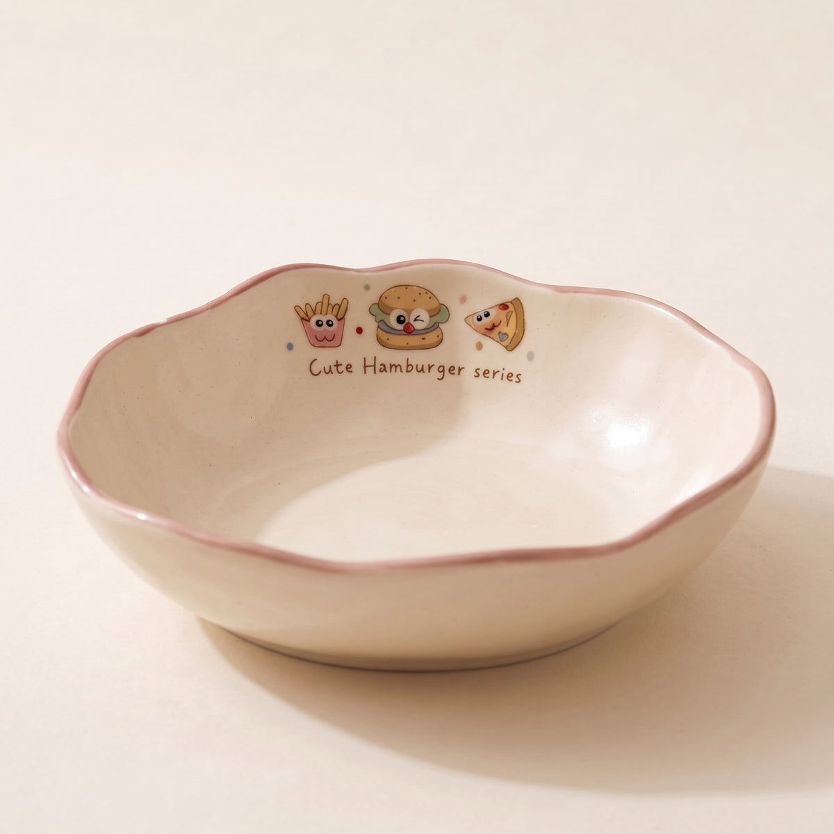 Happy Burger Illustrated Ceramic Bowl · 6.7"