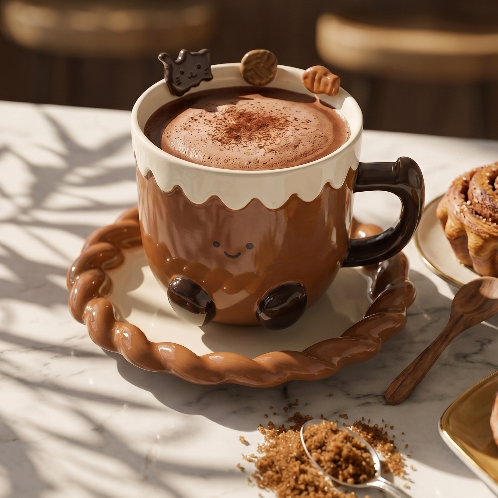 Brown Cup and Saucer Set lifestyle - MoriMori Home