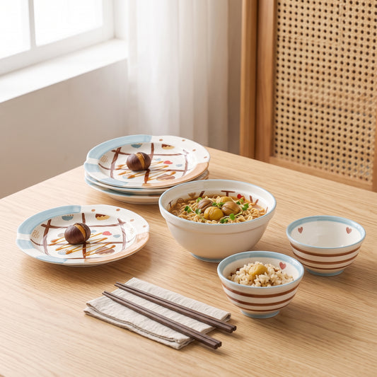 Chestnut Ceramic Dinnerware Set · 7-piece