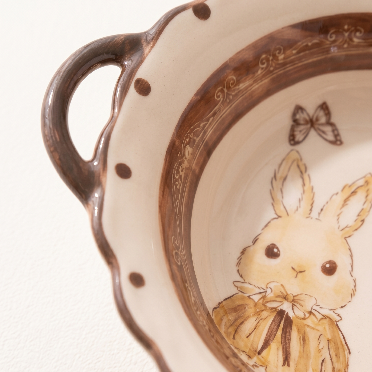 Hana Rabbit Double Ear Ceramic Bowl styled - MoriMori Home