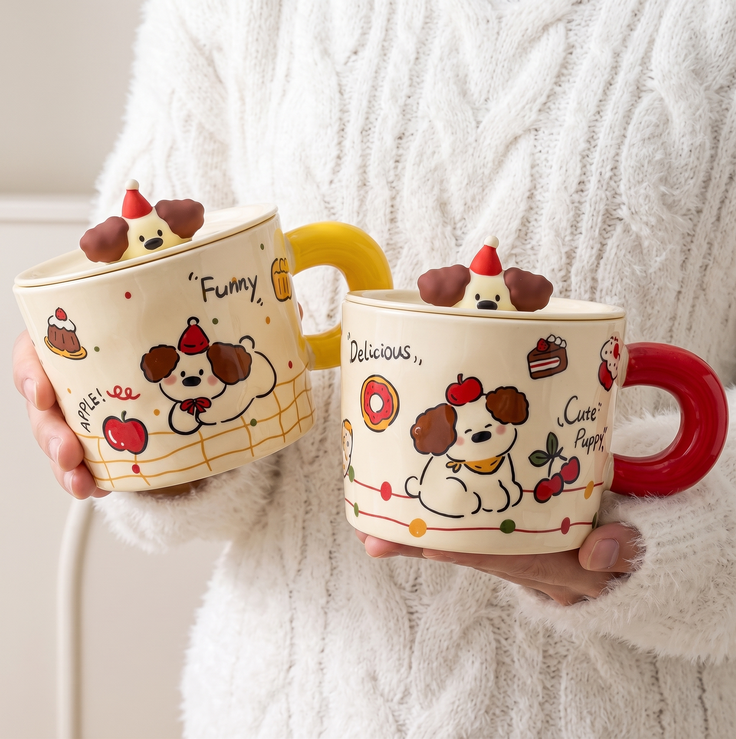Puppy Party Ceramic Mug lifestyle - MoriMori Home