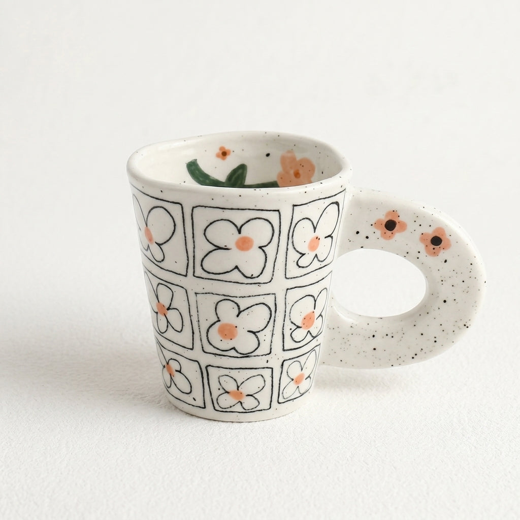 Floral Design Hand-Painted Ceramic Tableware