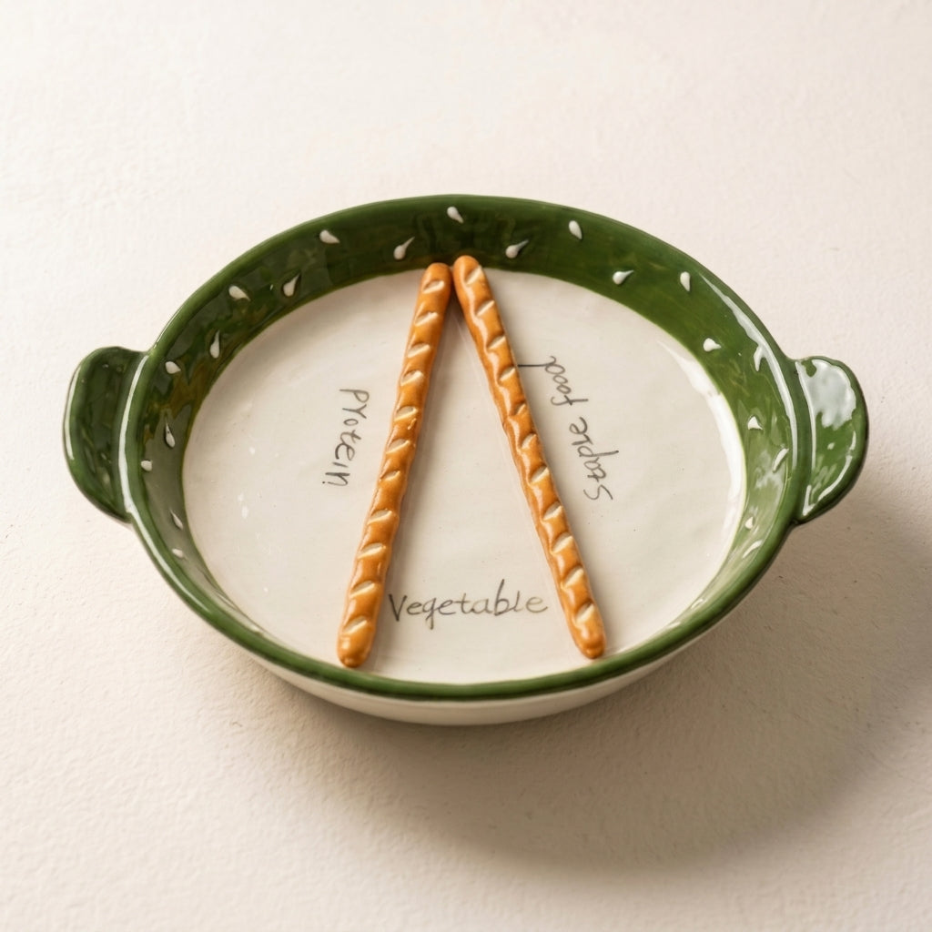 Pretzel Pals Divided Ceramic Platter · 8.8"