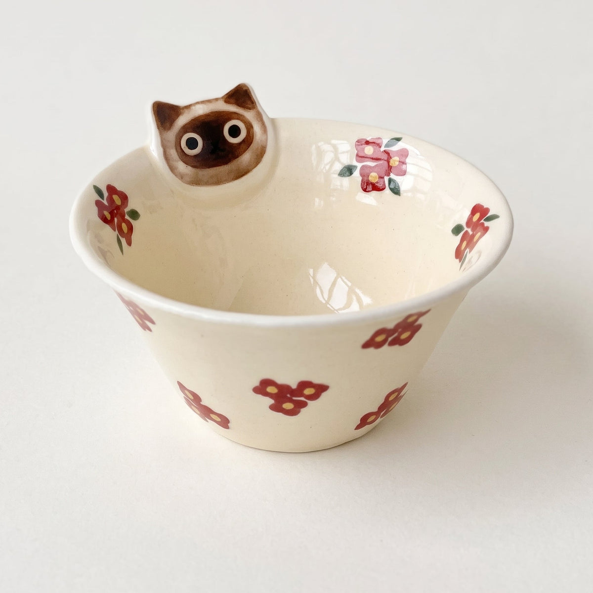 Cat Style Hand-Shaped Irregular Ceramic Bowl · 5”