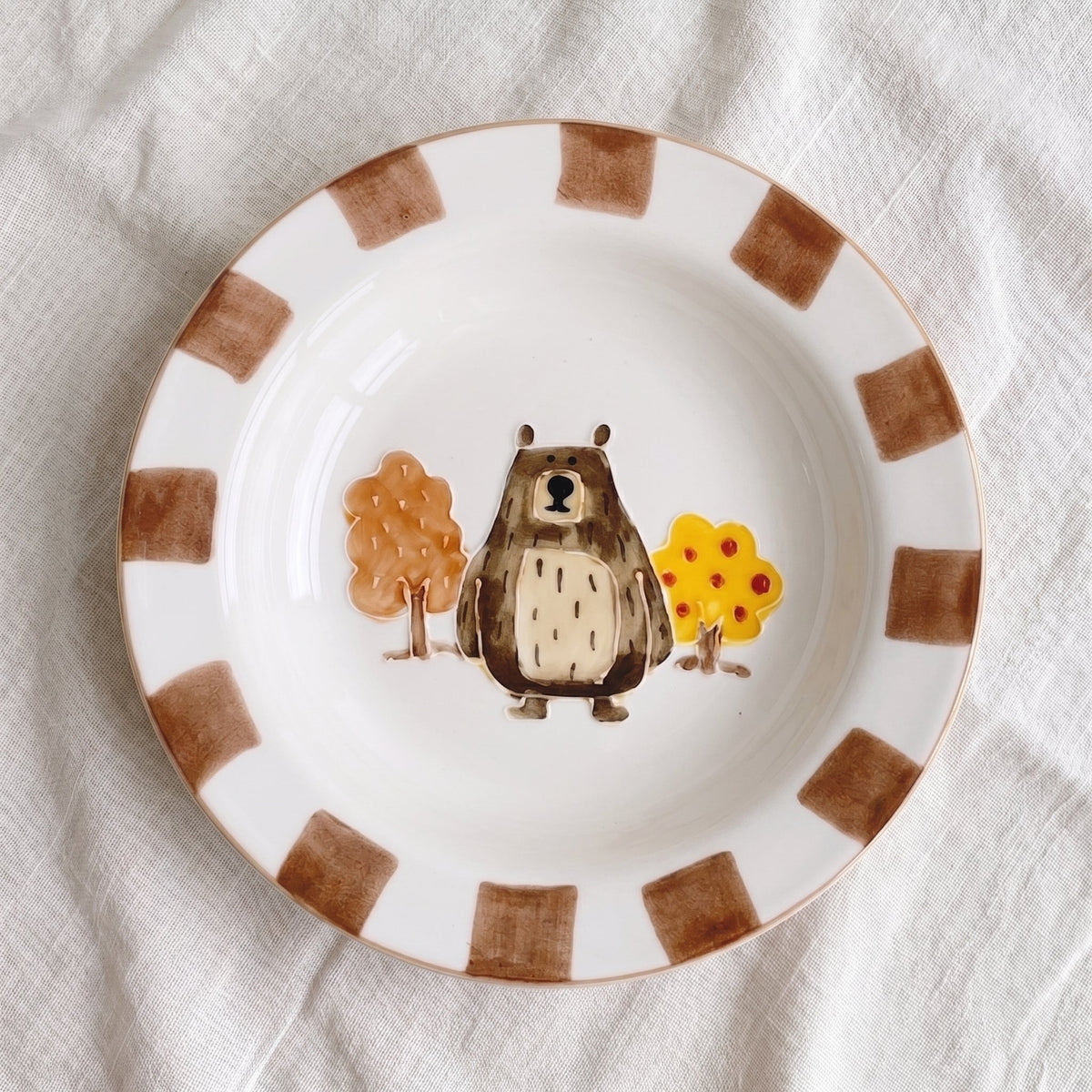 Cute Bear Forest Series Tableware · Hat Plate  8"