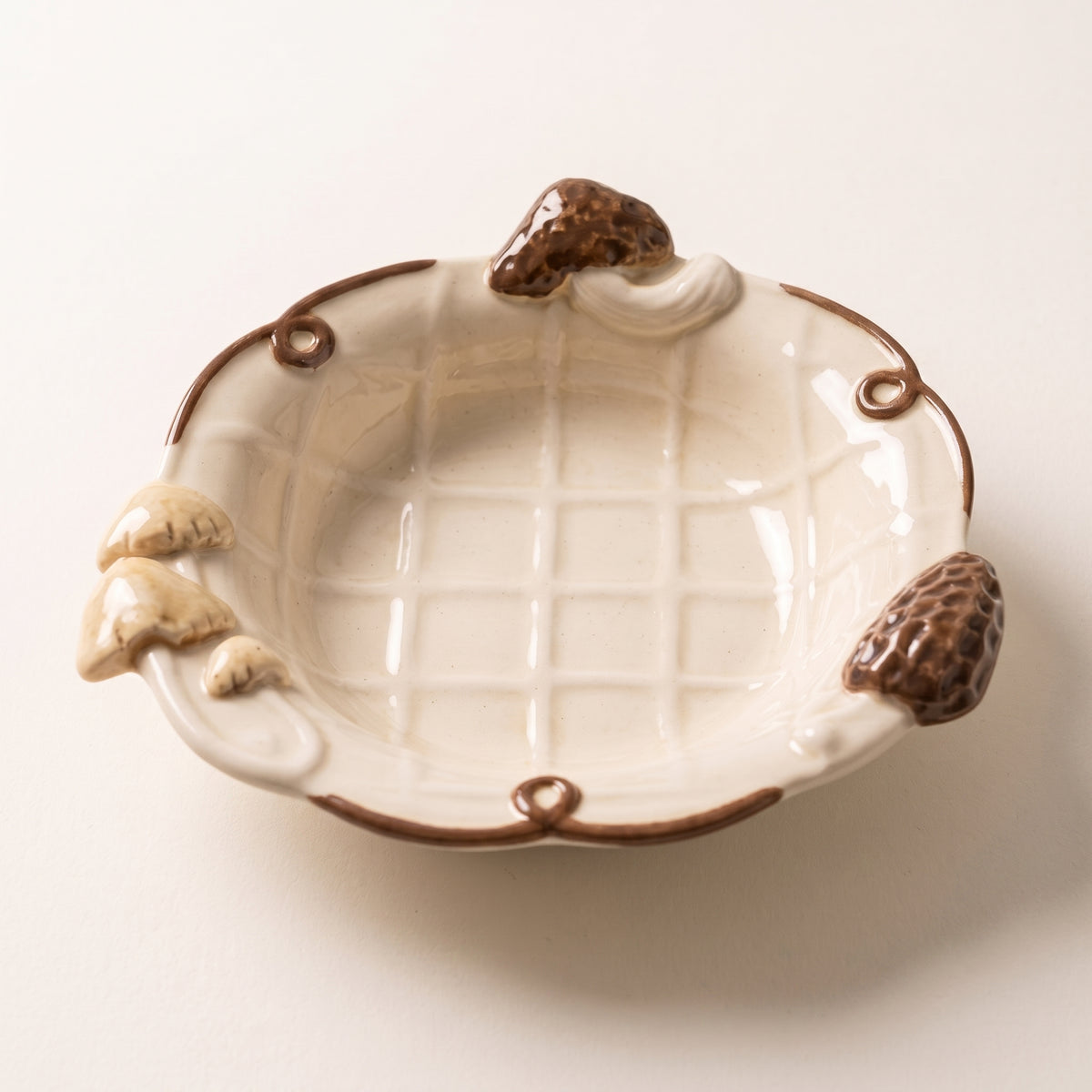 Woodland Mushroom Deep Ceramic Plate · 8"