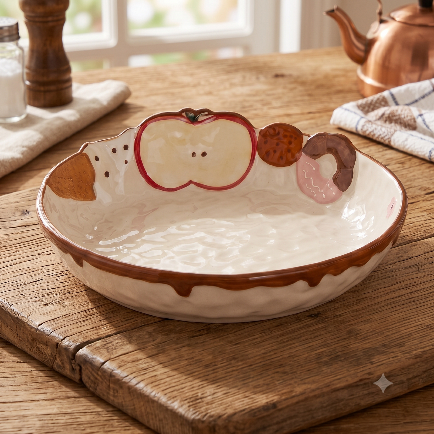 Embossed Apple Plate · 9"