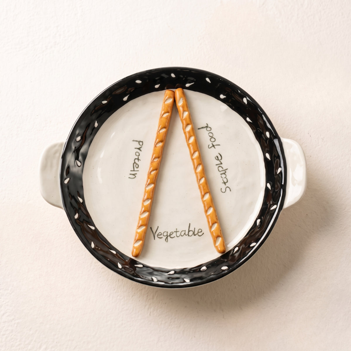 Pretzel Pals Divided Ceramic Platter · 8.8"