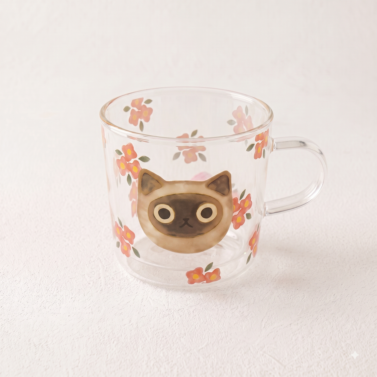 Cute Cat Theme Glass Cup · 16oz