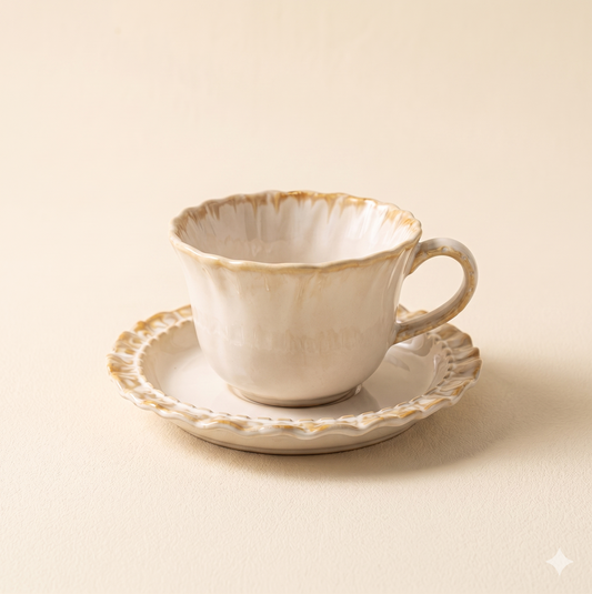 Seashell Latte Cup & Saucer Set · 8.5 oz