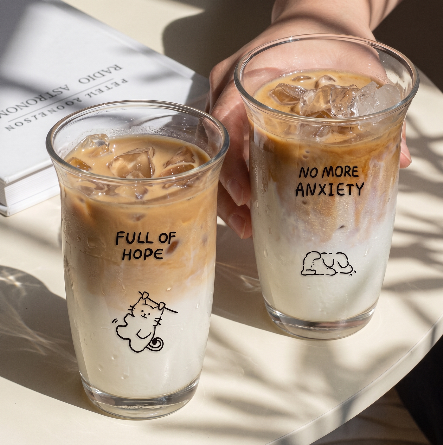 Cute Glass Cold Cup Full of Hope variant - MoriMori Home