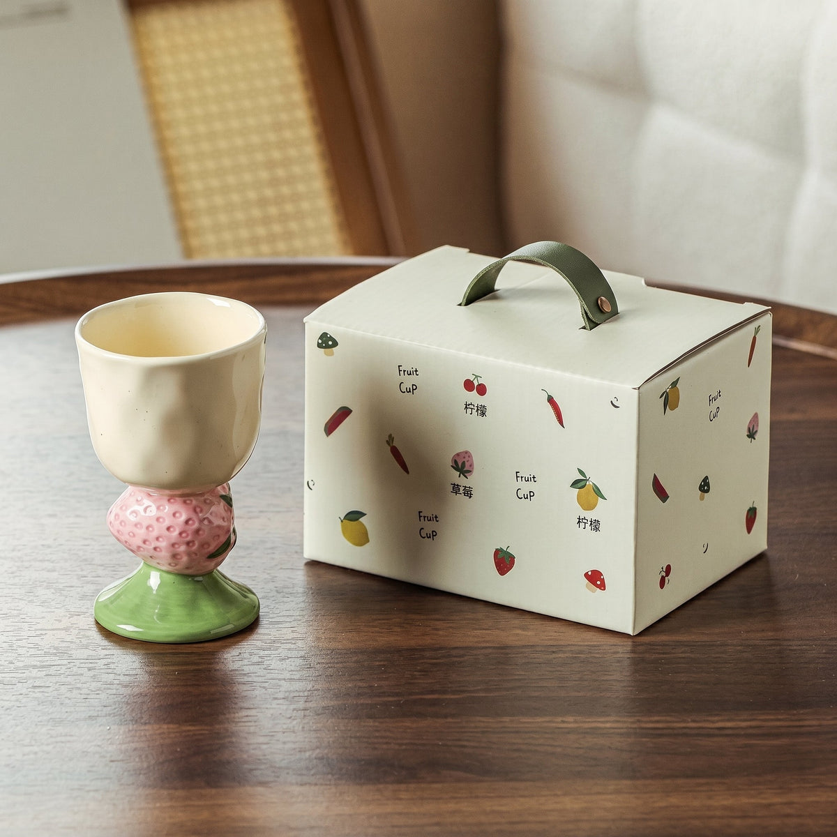 Fruit Goblet Hand-painted Underglaze Cute Cup · 5oz