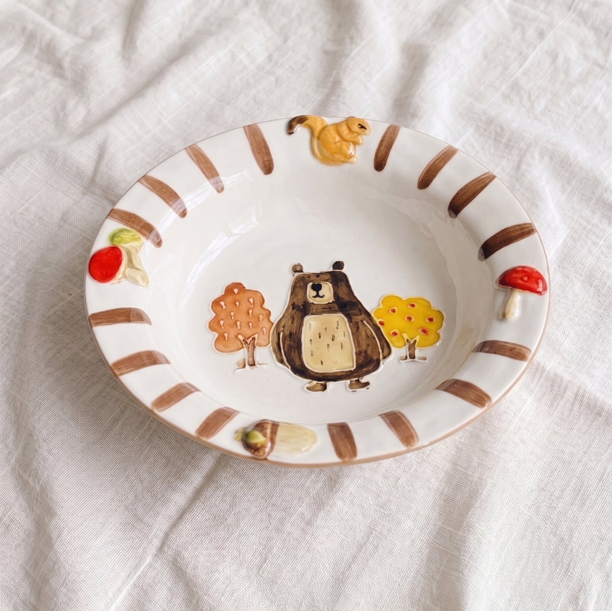Cute Bear Forest Series Tableware · Hat Plate  8"