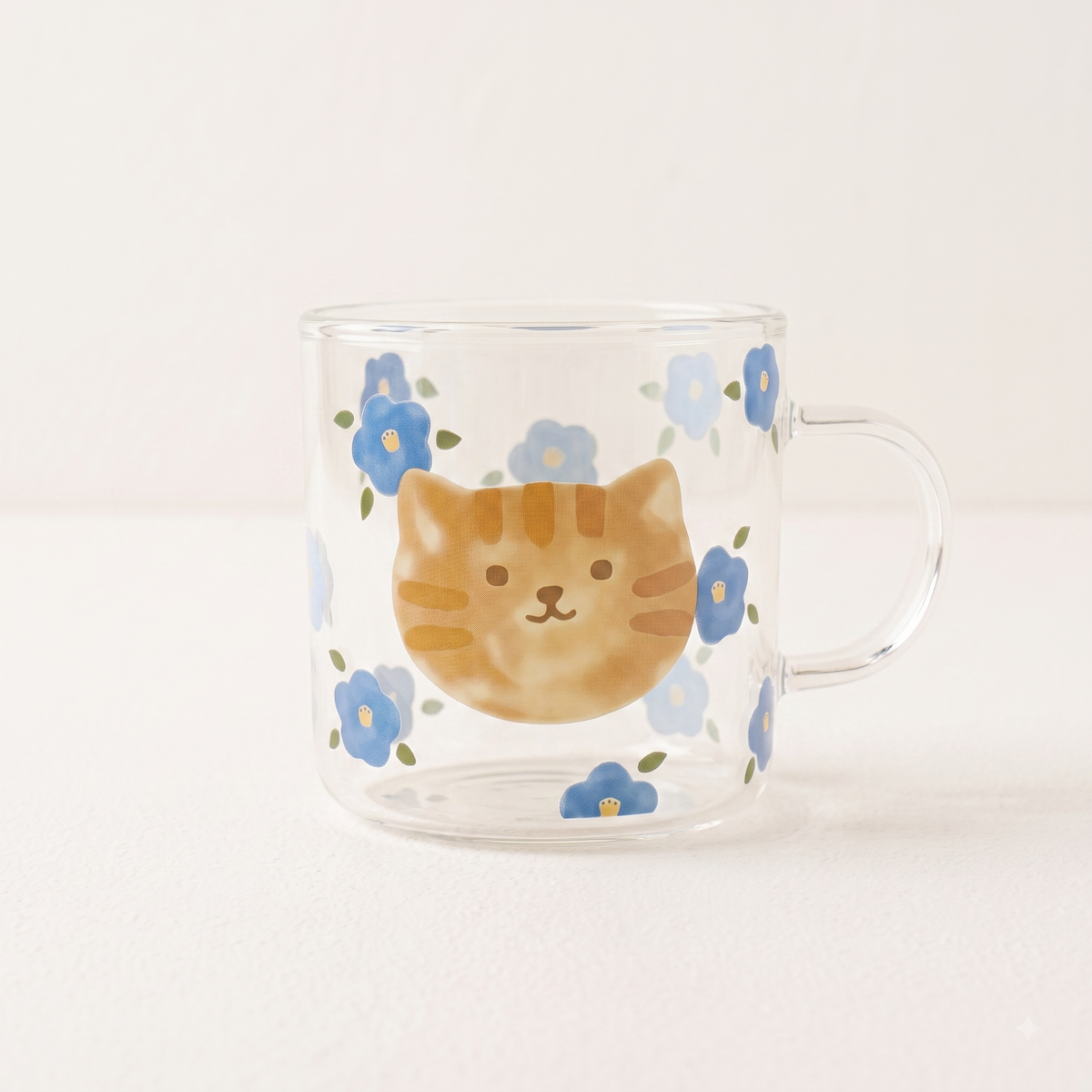 Cute Cat Theme Glass Cup · 16oz