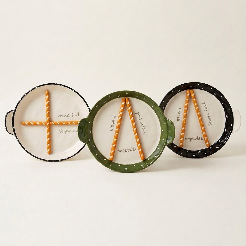 Pretzel Pals Divided Ceramic Platter · 8.8"