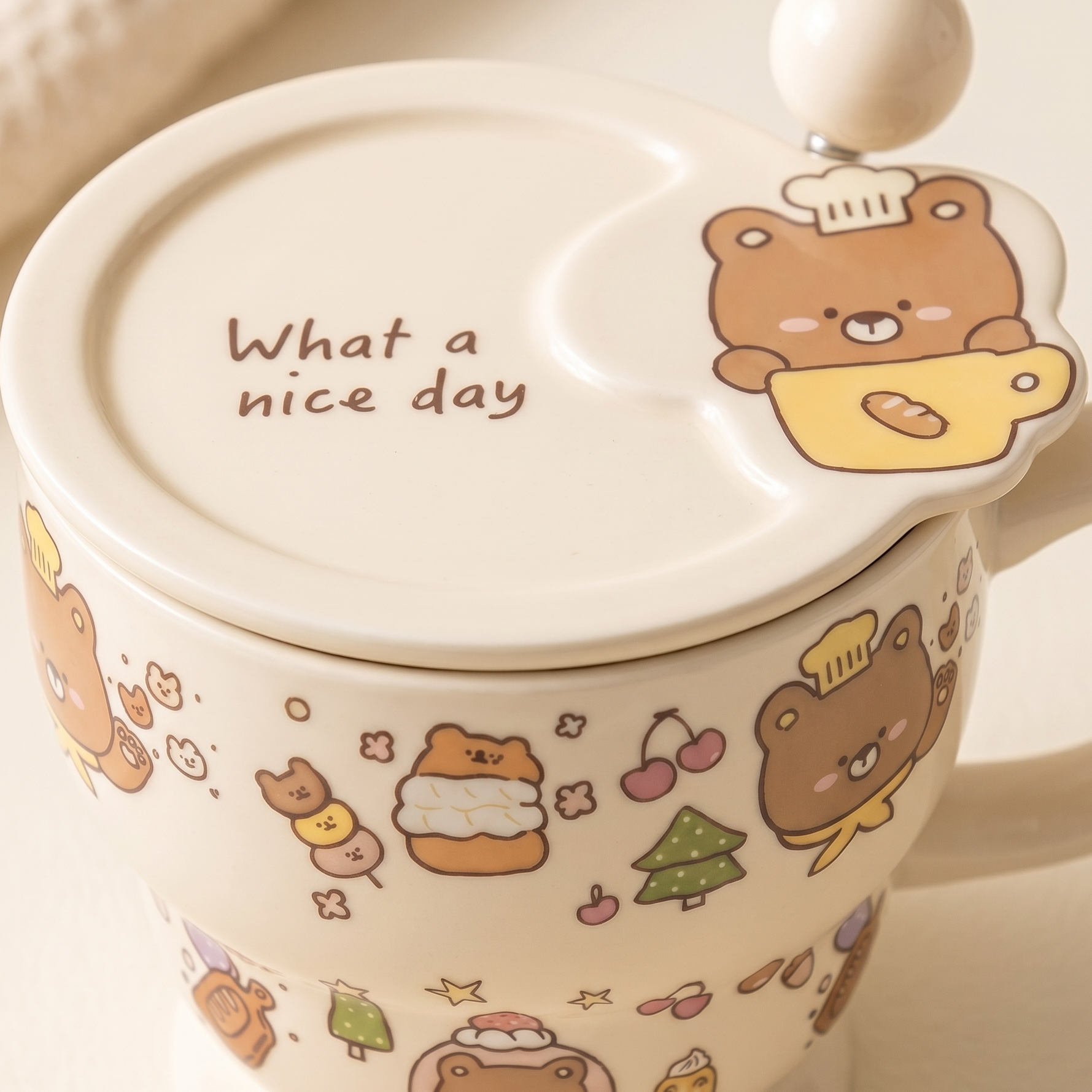 Sweet Dog Graffiti Ceramic Mug detail - MoriMori Home