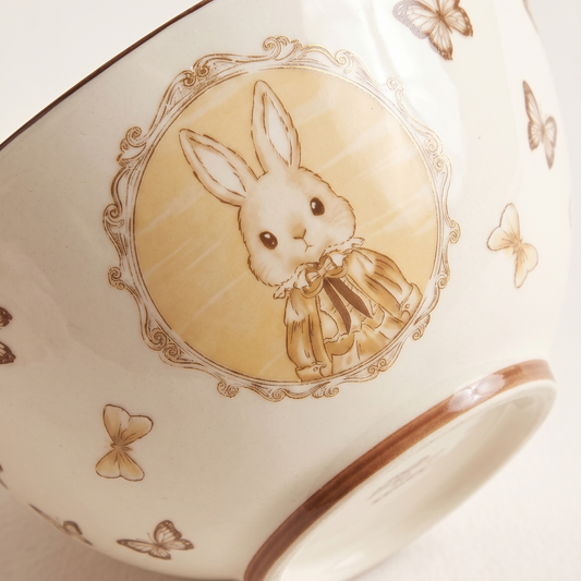 Hana Rabbit Ruffle Ceramic Bowl close up - MoriMori Home