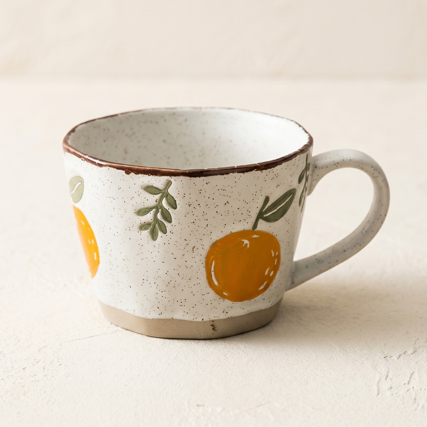 Hand-Painted Orange Ceramic Mug · 13.5oz