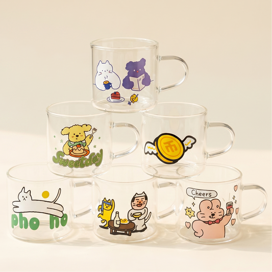 Hand-Painted Ceramic Wine Cup Set top view - MoriMori Home