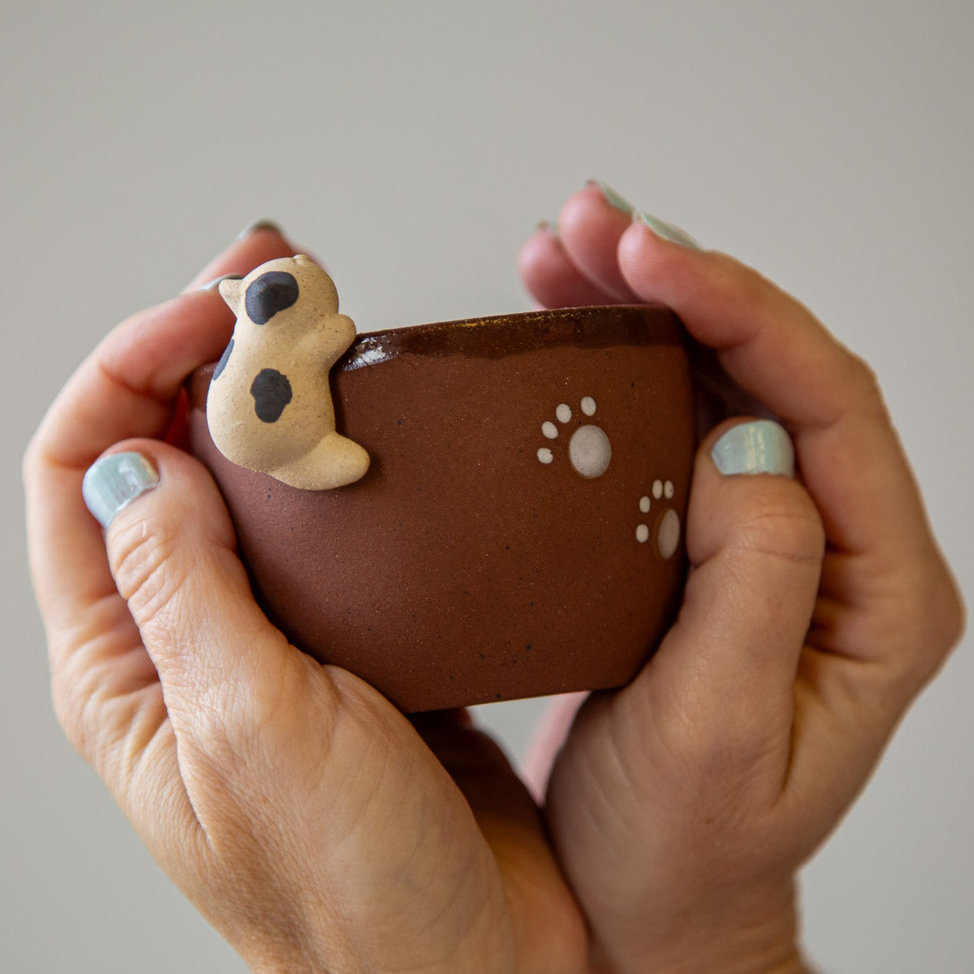Handmade Cat Coffee Cup · 6 oz