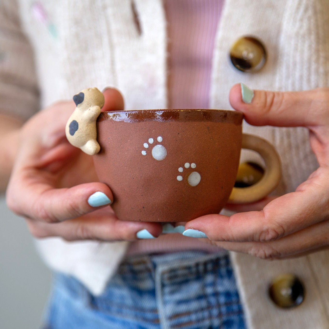 Handmade Cat Coffee Cup lifestyle - MoriMori Home