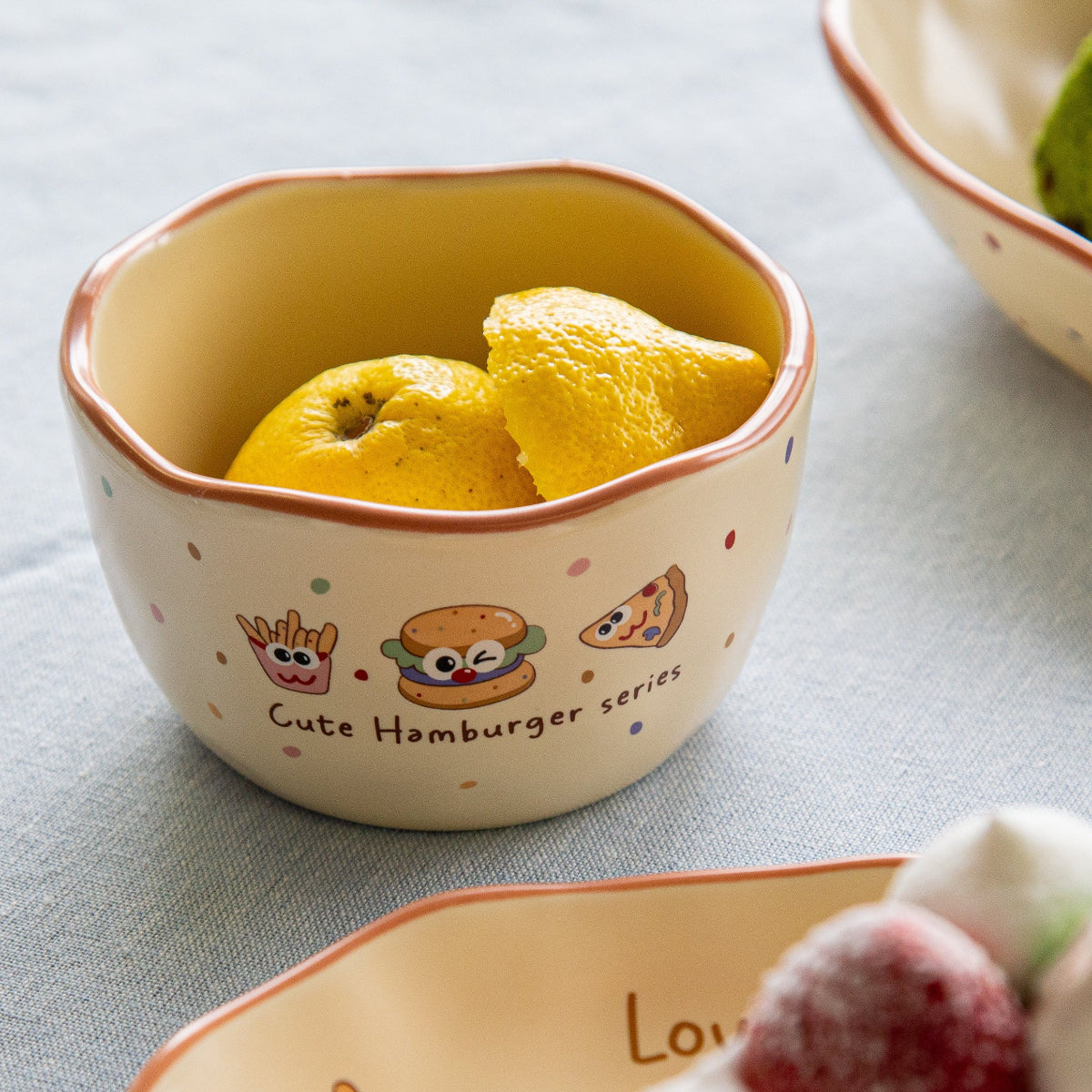 Happy Burger Illustrated Ceramic Mini Bowl · 4.5"