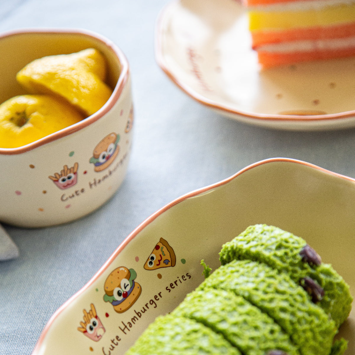 Happy Burger Illustrated Ceramic Mini Bowl · 4.5"