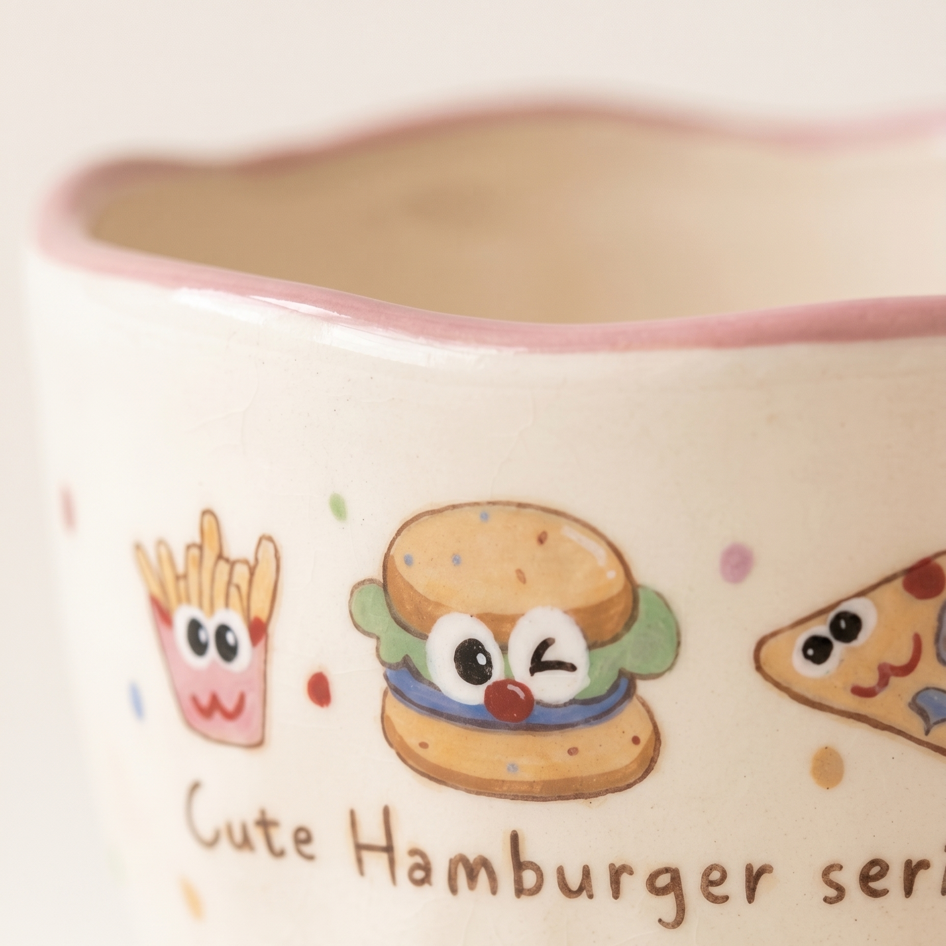 Happy Burger Illustrated Mini Bowl top view - MoriMori Home