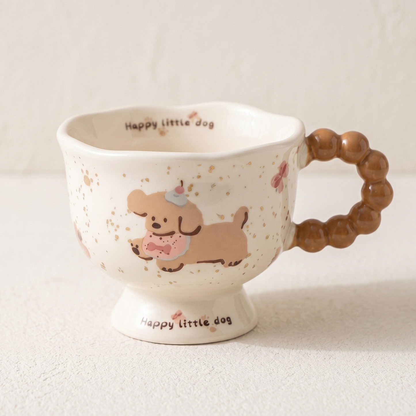 Happy Puppy Ceramic Mug · 12 oz