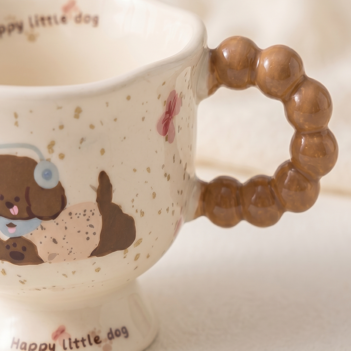 Happy Puppy Ceramic Mug lifestyle - MoriMori Home