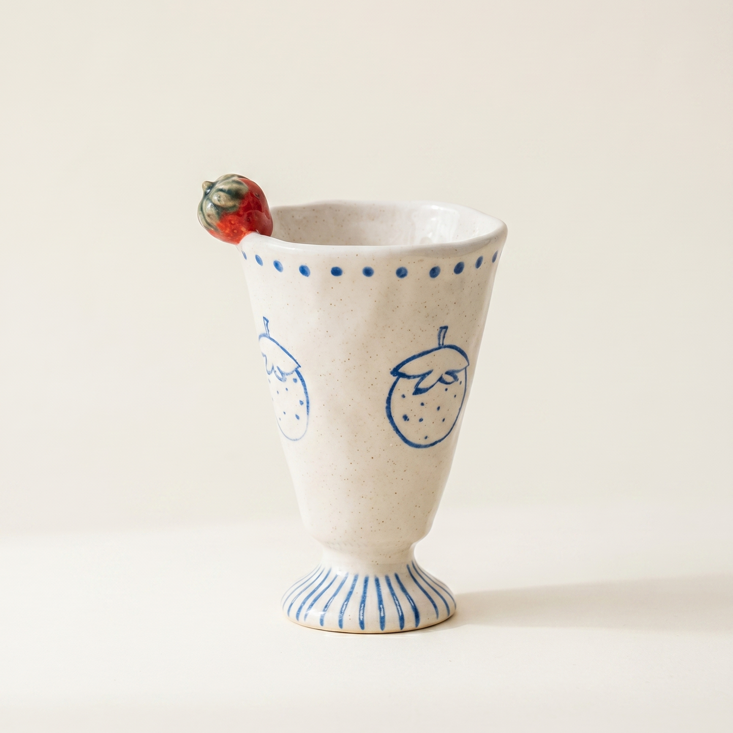 Illustrated Fruit Pedestal Ceramic Cup · 6.8 oz