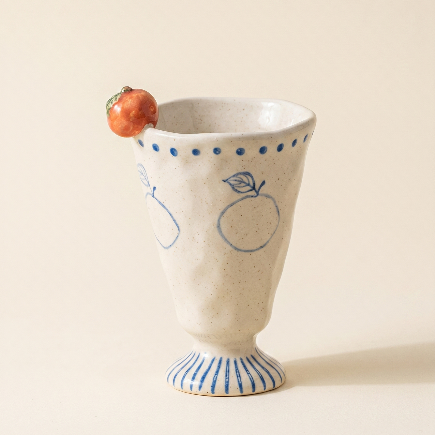 Illustrated Fruit Pedestal Ceramic Cup · 6.8 oz