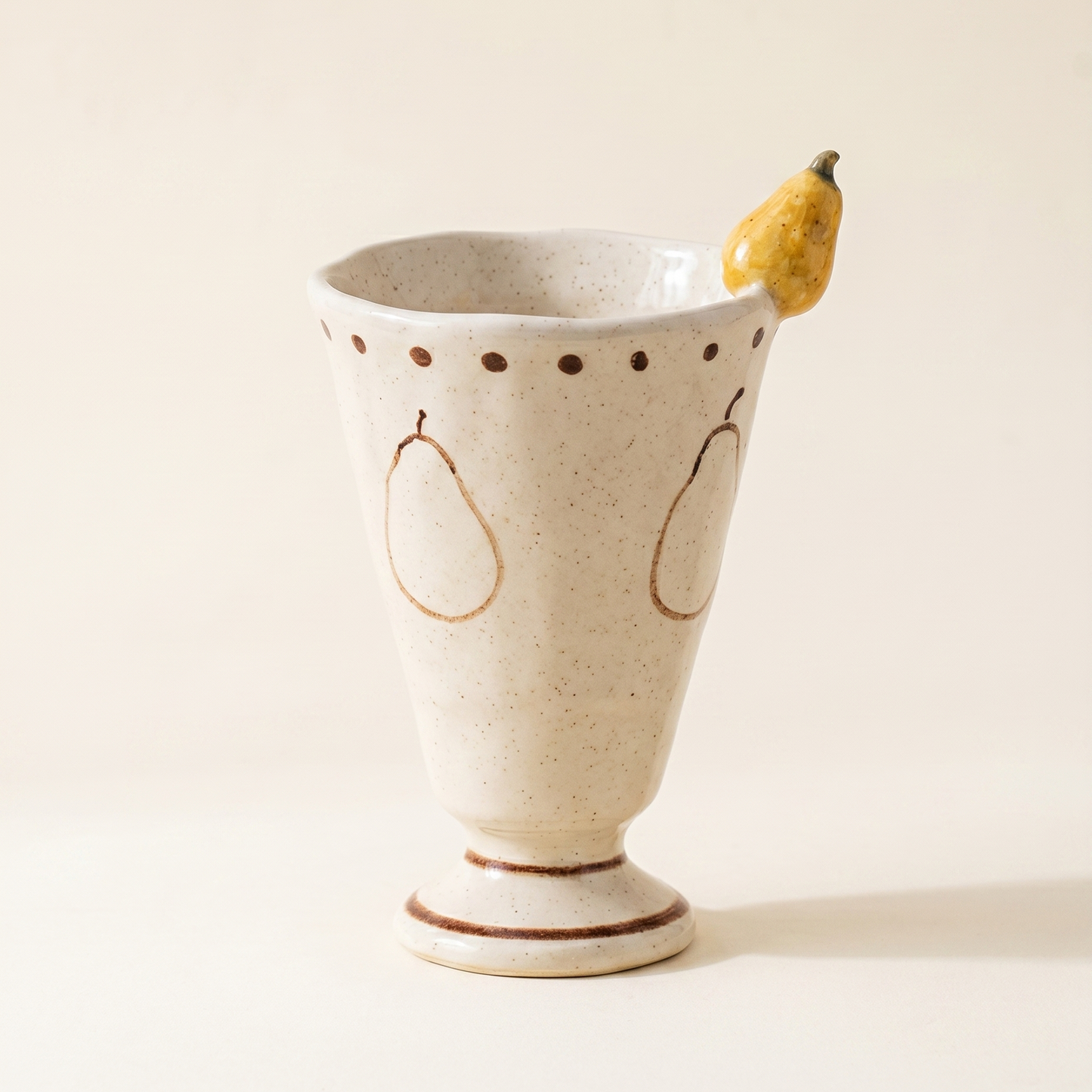 Illustrated Fruit Pedestal Ceramic Cup · 6.8 oz